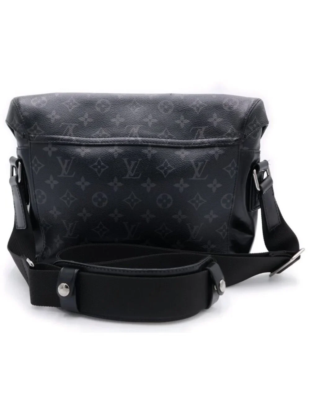 Louis Vuitton Monogram Eclipse Messenger Voyage Shoulder Bag Black Leather